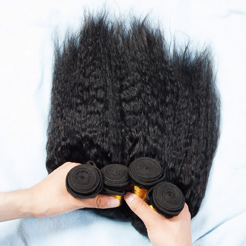 28 дюймов кудрявые прямые пряди бразильских волос человеческих яки 3/4 Волосы Remy