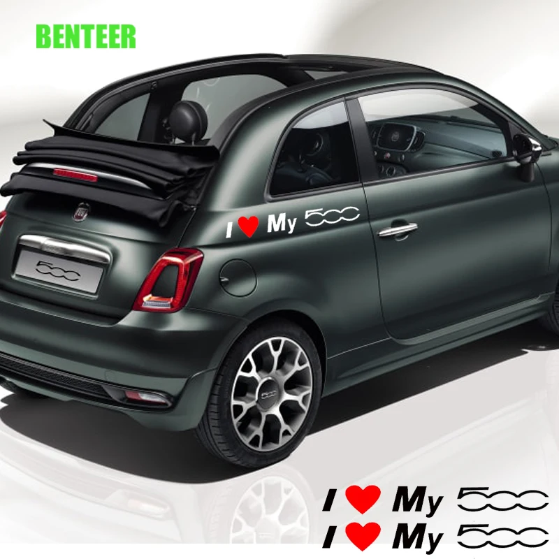 

2pcs Car Side Sticker For Fiat 500