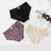 3 pack womens 100 silk lace thin sexy panties briefs underwear lingerie m l xl tg005