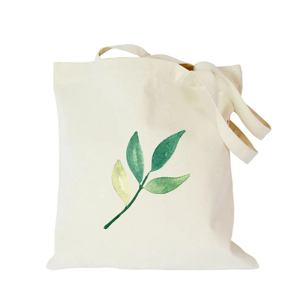 cotton canvas bag 07 Зеленый лист растений черный хлопковый холст сумка Заказная эко девушка сумка на заказ хозяйственные сумки с логотипом для мужчин или женщин - Цвет: cotton canvas bag 07