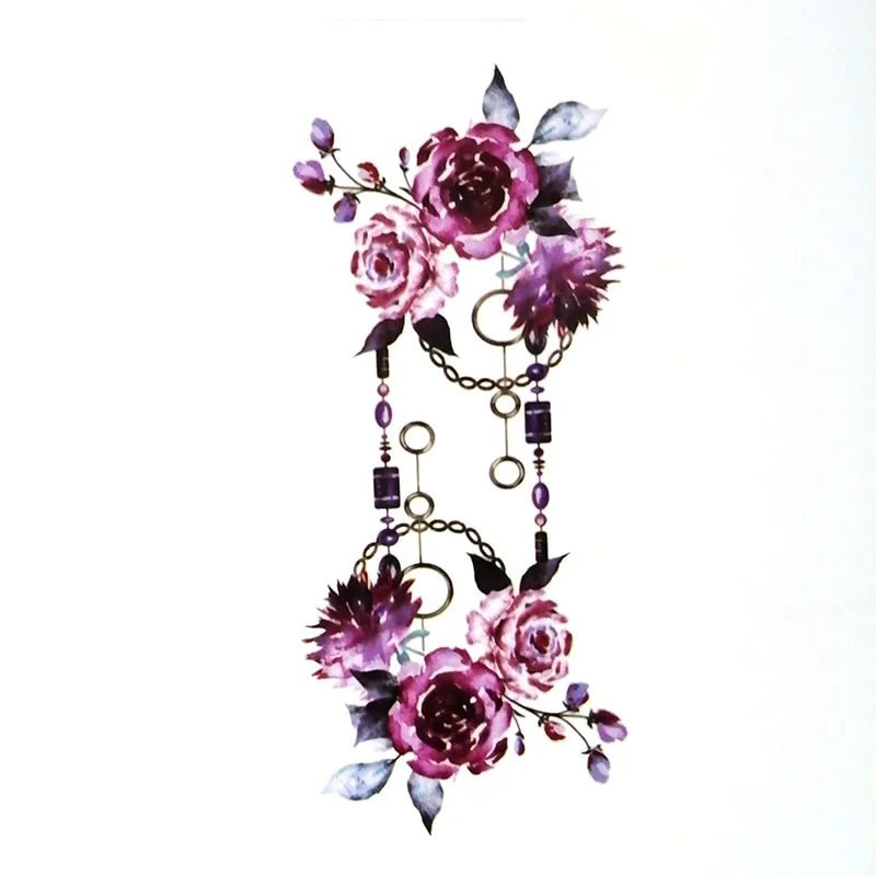 Наклейки с цветами временная татуировка поддельные татуировки для лица ног тела