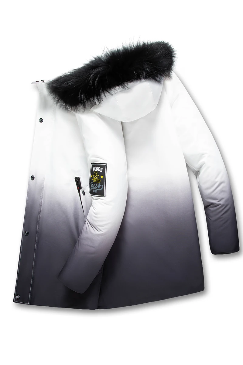 

Winter Jacket men Gradient hooded Slim Korean Parka Hombre long Jacket coat cashmere mens windbreaker Parkas cotton jacket