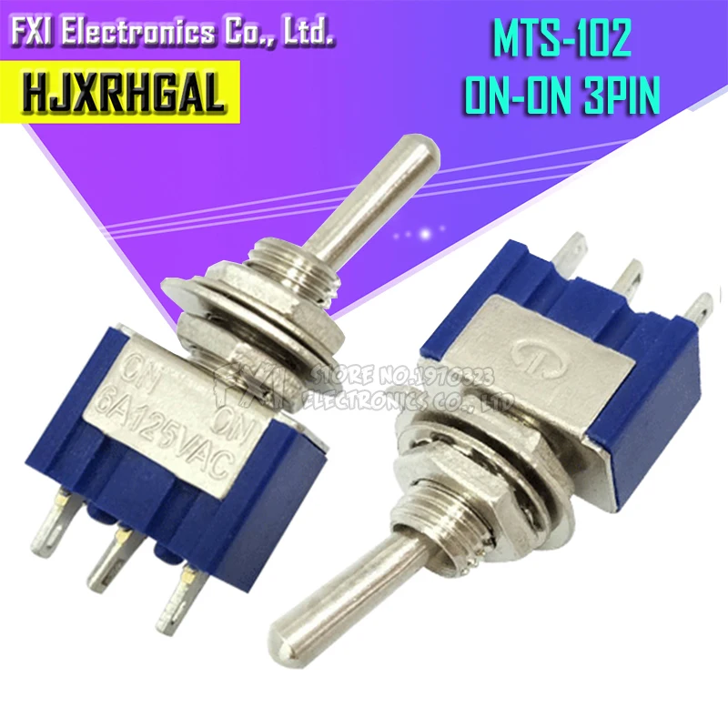 10 шт. MTS-102 3-контактный SPDT-6A 125 V/3A 250V тумблеры/хорошее качество | Электронные