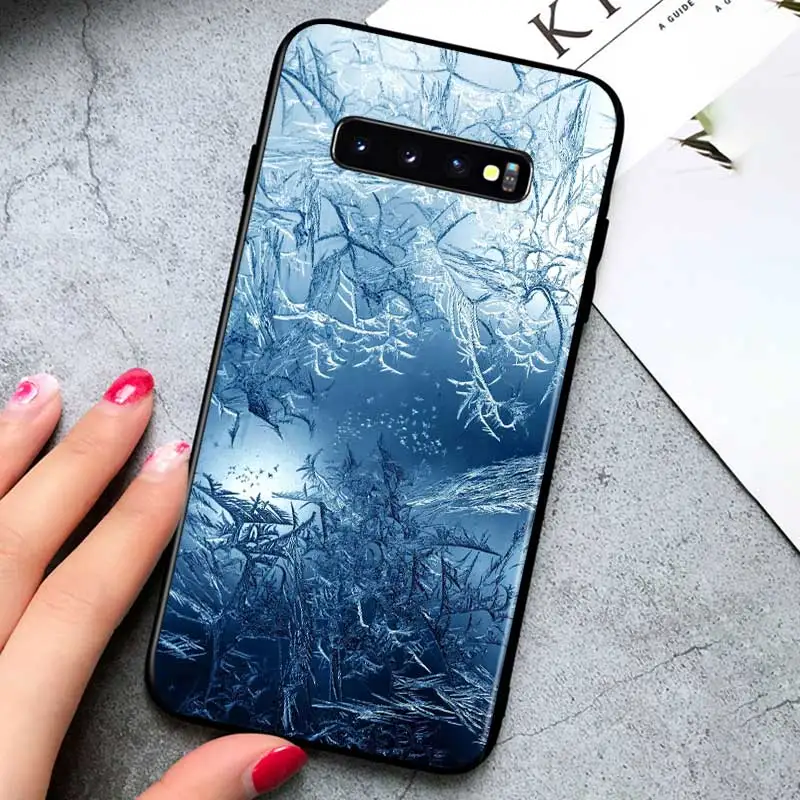 

Ice Blue Water for Samsung Galaxy Note 20 S20 FE Lite Ultra 10 9 8 Pro S10E S10 5G S9 S8 S7 S6 Plus Black Phone Case