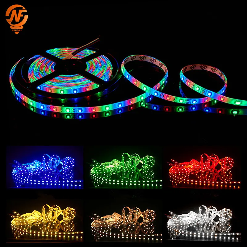 Светодиодная лента 5 м RGB Водонепроницаемая 12 В постоянного тока 2835 5050 холодный