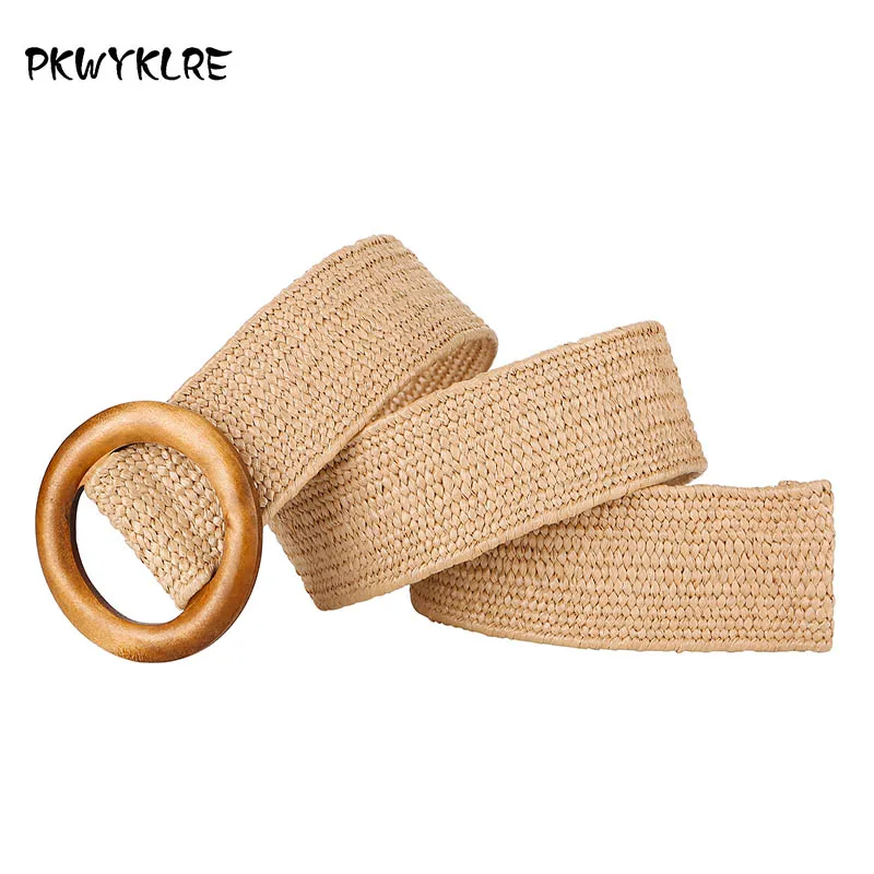 PKWYKLRE женский пояс Плетеный винтажный джинсовый ремень повседневный комфортный
