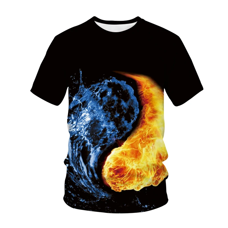 

Fire And Ice 3D Print T-shirt Men Women Graphic Streetwear Fashion T Shirt Water Drop Hip Hop Tshirt Clothing Unisex Trendy Tops