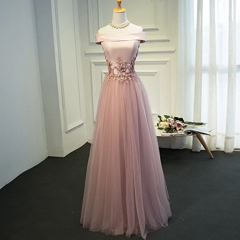 

Розовое вечернее платье с вырезом лодочкой, ТРАПЕЦИЕВИДНОЕ Тюлевое платье на шнуровке, цвет под заказ, аппликация в пол, популярное женское ...