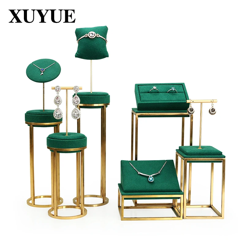 Microfiber Metal Creative Jewelry Display Props Neck Window Display Props Necklace Display Stand Jewelry Stand