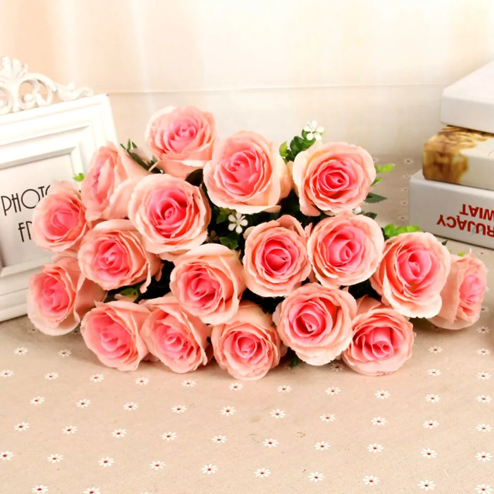 1 букет искусственных розовых шелковых французских цветов искусственные цветы