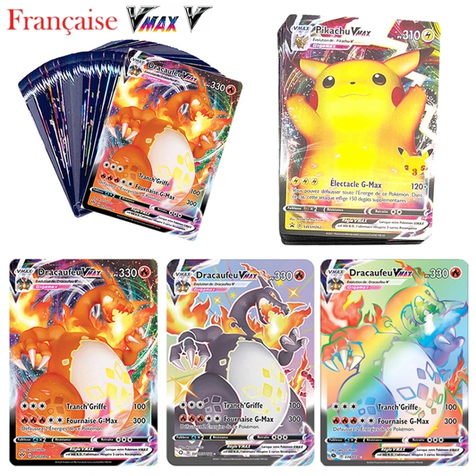 100 шт. Детские карты покемона 50 В в | Игрушки и хобби