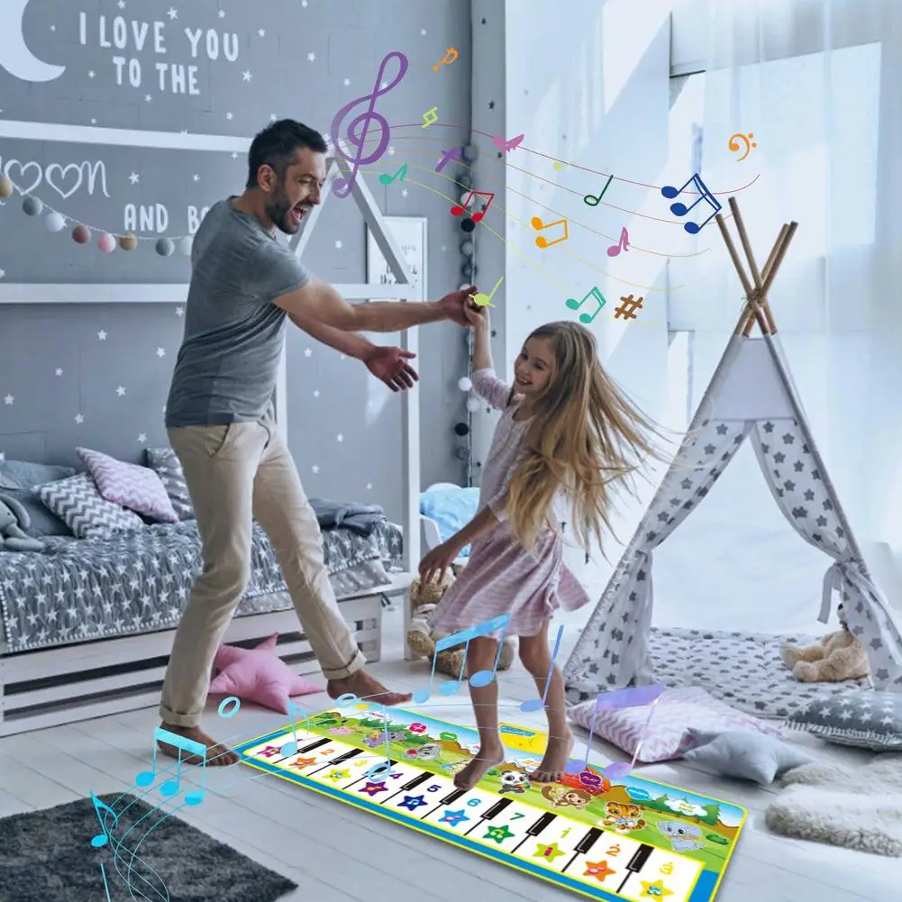 

Musical Piano Fun Pad Kids Piano Playing Carpet Game Instrument Montessori Toy Early Educational Toys For Children