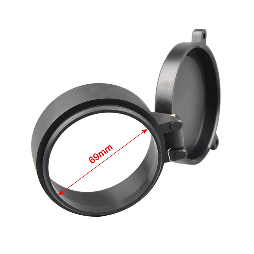 

25.5-69MM Transparent Rifle Scope Lens Cover Flip Up Quick Spring Protection Cap Objective Lid for Airsoft Gun Caliber