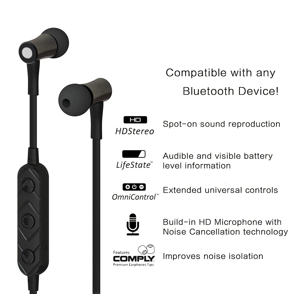 Магнитные Bluetooth спортивные наушники беспроводные вкладыши громкая связь
