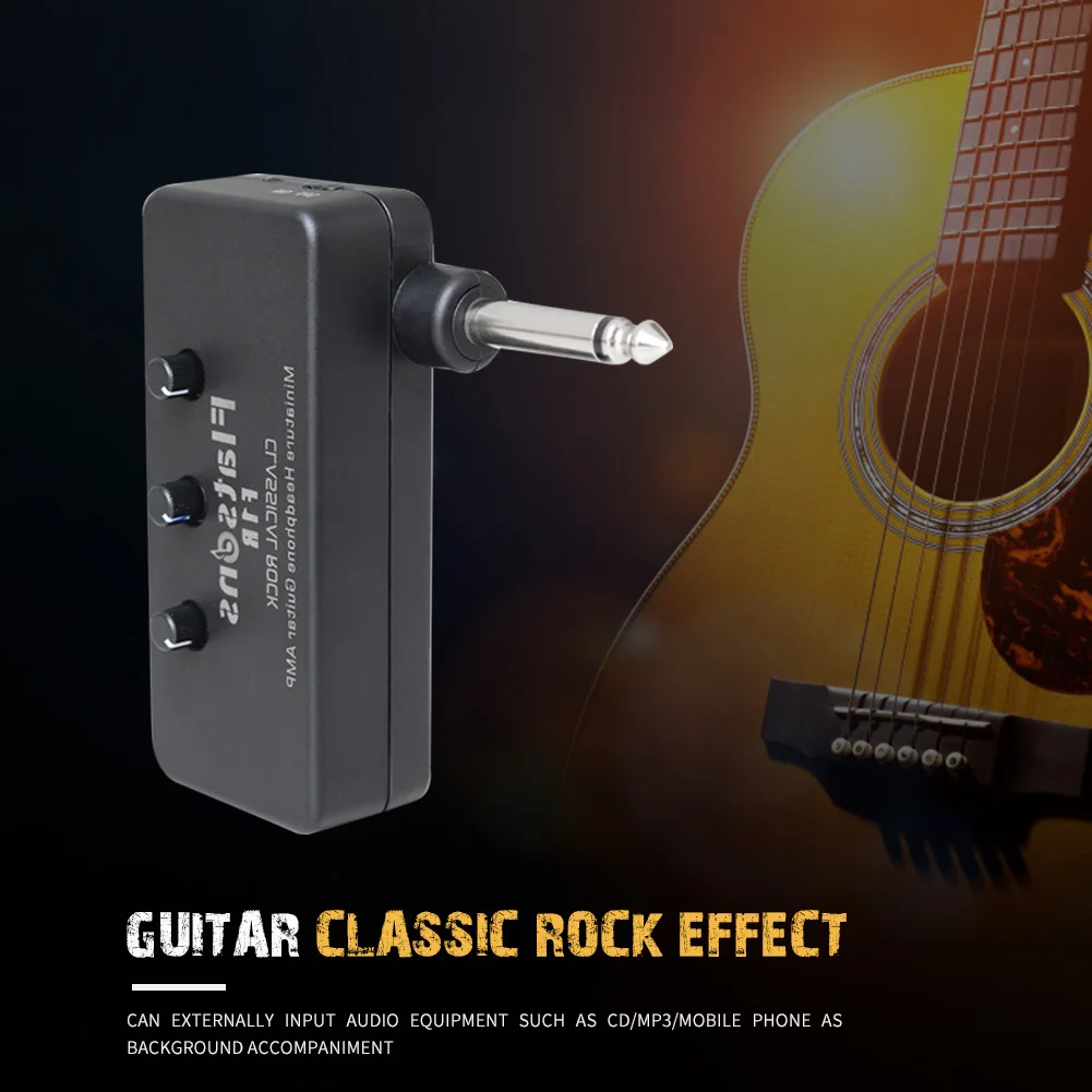 Усилитель для электрогитары гитарные классические наушники Rock с эффектом Amp мини
