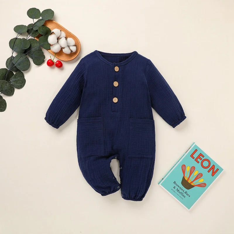 

Baby Boy Romper With Pockets 2021 Newborn Clothes Bodysuit Boys Girls Baby Romper Jumpsuit Cotton Long Sleeve Toddler Romper
