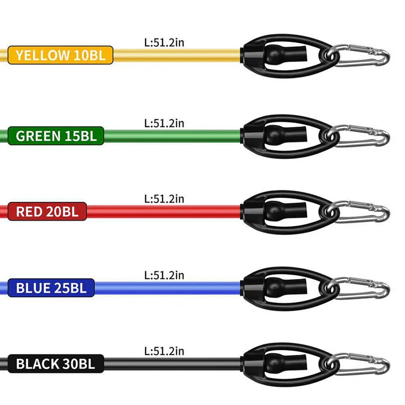11 Pcs/Set Latex Resistance Bands Yoga Pilates Crossfit Fitness Equipment Sport Pull Rope Workout Exercise Tube | Спорт и