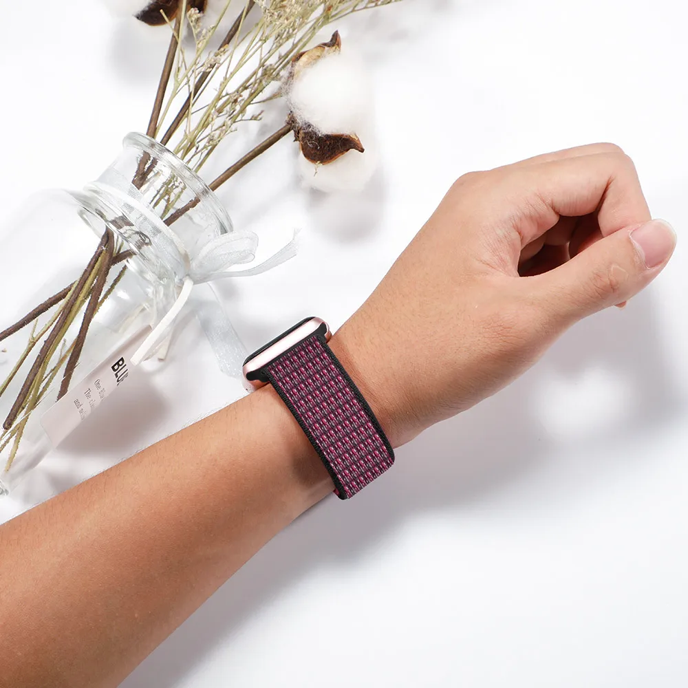 Nylon Strap for Apple watch band 44mm 40mm iWatch 42/38mm smart watchband belt sports loop bracelet applewatch serie 6 5 4 3 SE