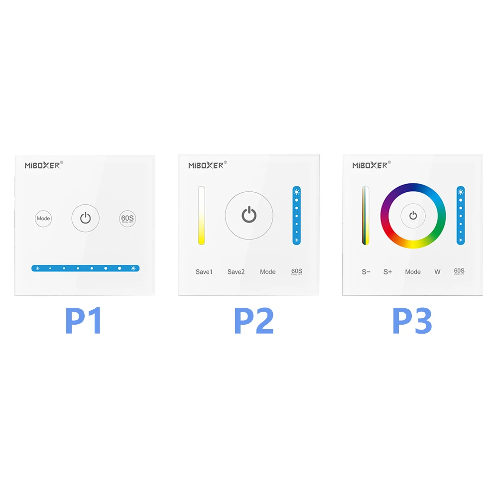 

Milight P1/P2/P3 Smart Panel Controller Widely Used On The Controlling of Single Color CCT RGB RGBW LED Strips Panel Lights