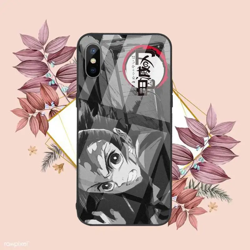 

Demon Slayer Kimetsu No Yaiba Phone Case Tempered glass For iphone 6 6S 7 8 plus X XS XR 11 12 mini PRO MAX