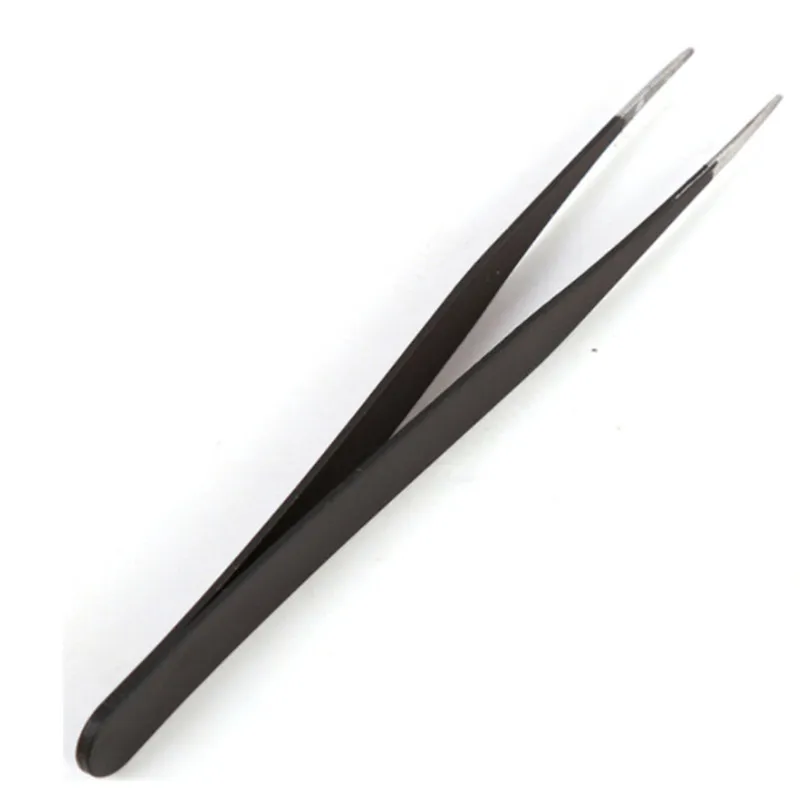 

Stainless Steel Black Curved Straight Eyebrow Tweezers Anti Acid Nipper Rhinestone Picking Tool False Eyelash Nail Art Tool