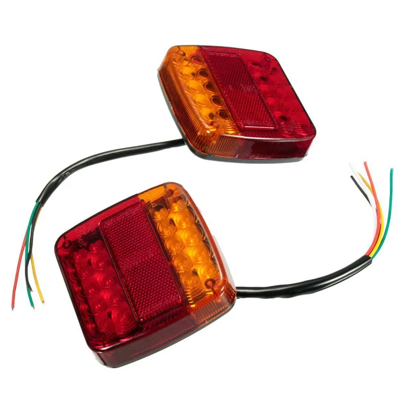 

2pcs LED Tail Light Brake Turn Signal Number Plate Lamp for Trailer Truck RV