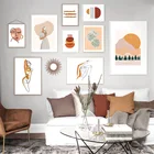 Картина на холсте с изображением девушки тела геометрической кривой абстрактной ретро-картины скандинавские постеры и принты настенные картины для декора гостиной