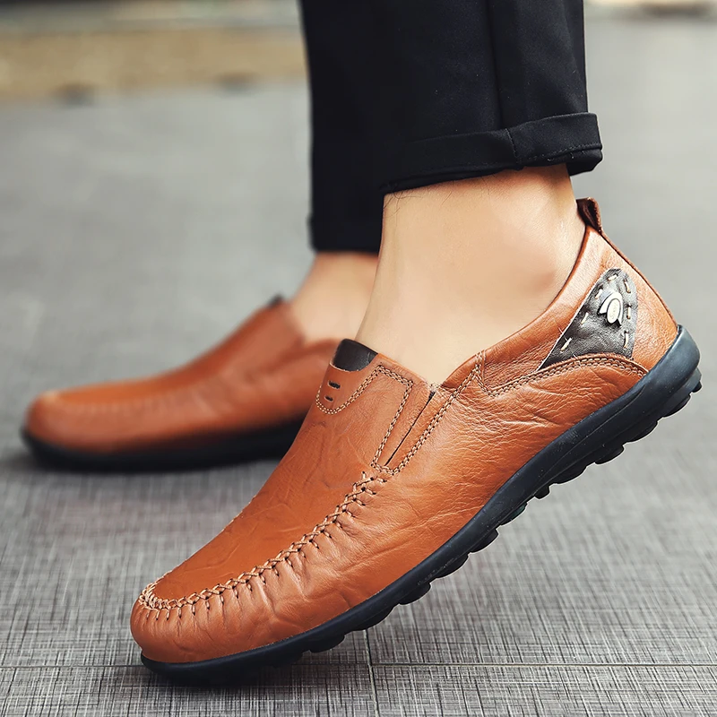 

Hot Sale Comfortable Slip-On Men Formal Shoes Basic Dress Shoe Genuine Breathable Loafers Shoes Men Fashion Casual Flat Men Shoe