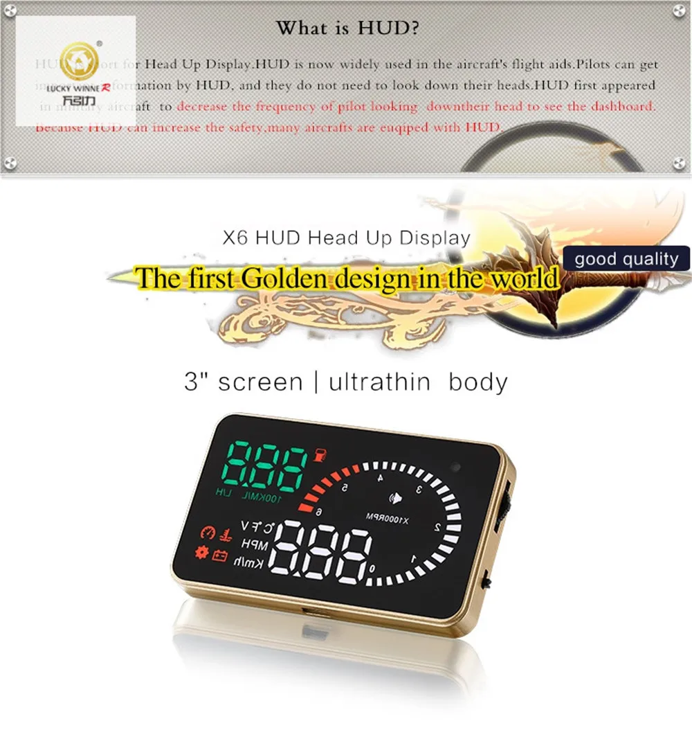 Автомобильный HUD Дисплей OBD2 II EUOBD система Предупреждение о превышении скорости