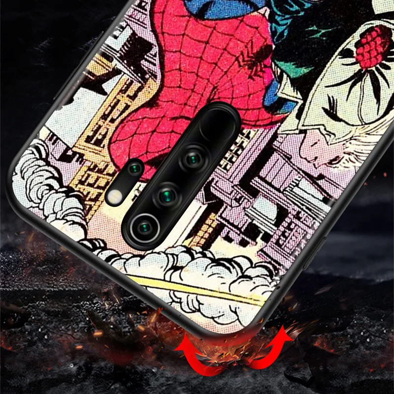 

Marvel Spider-Man Avengers Super Hero For Xiaomi Redmi K40 K30T K30S K30i K30 K20 10X 9T 9i Pro 5G TPU Silicone Black Phone Case