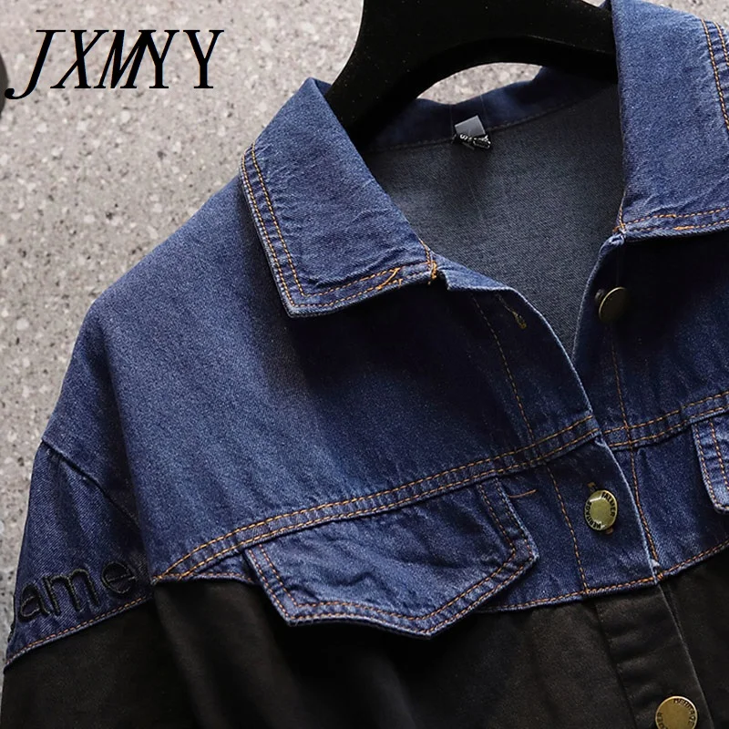 Женское свободное джинсовое платье с вышивкой осень 2021 | Женская одежда