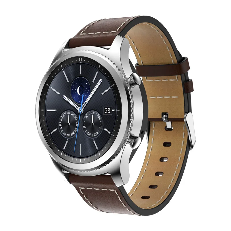 Ремешок кожаный для Xiaomi Huami Amazfit PACE/Stratos 3 2 2S браслет часов Samsung Gear S3 Correa 22 мм|Ремешки