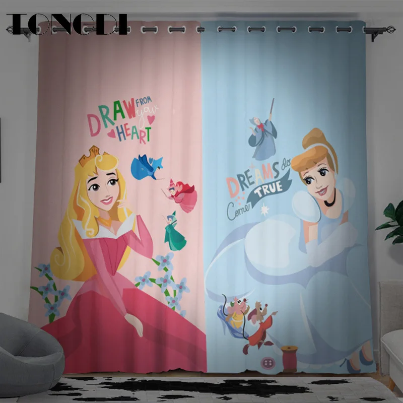 TONGDI Экологичная занавеска С цифровой печатью Затемняющая для детей элегантный