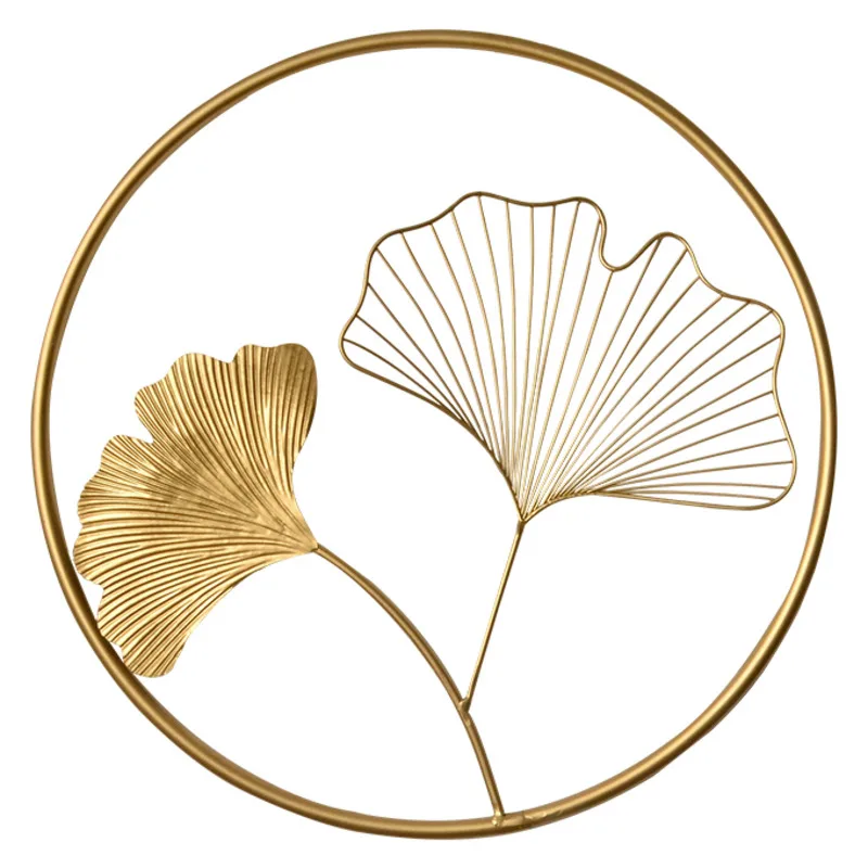 

Светильник класса люкс листьев гинкго золото железа в старинном настенный отделка крыльца под фреску отель кафе Спальня гостиной фон домаш...