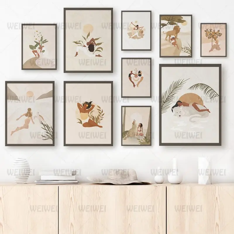

Home Canvas Woman Practicing Yoga Poster Wall Art Decoration Canvas Painting Hd Print Nordic Decoration Frameless Style