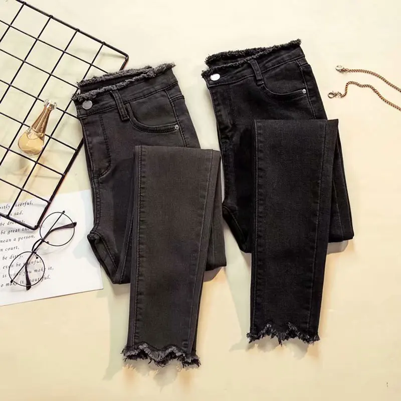 

2022 Jeans Female Denim Pants Large Size Black Color Womens Jeans Stretch Bottoms Feminino Skinny Pants For Women Trousers