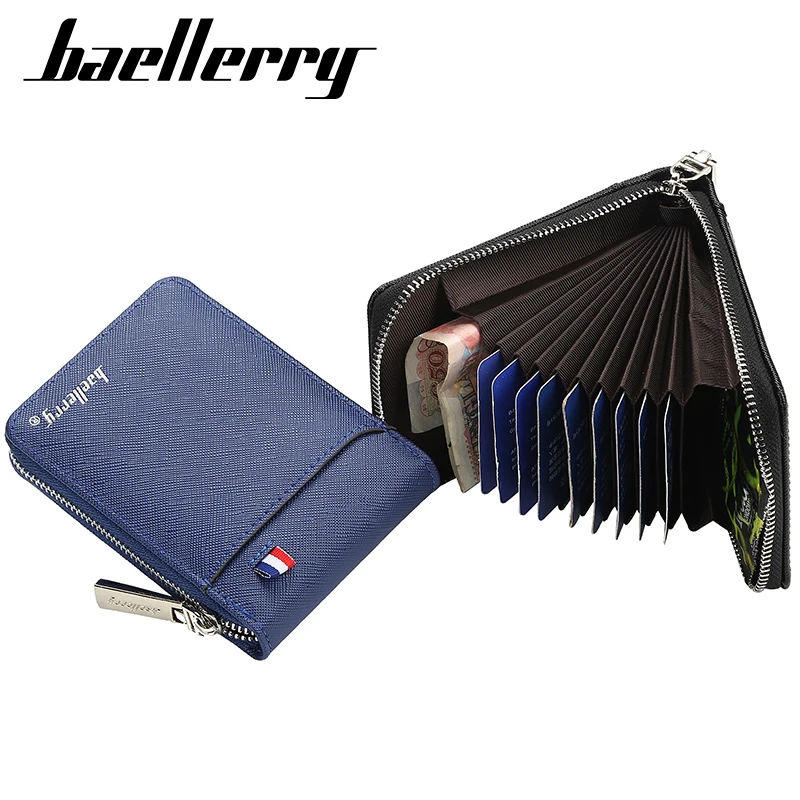 

Новые мужские кошельки Baellerry, маленькие кошельки на молнии с кармашком для монет, многофункциональная сумка для удостоверения личности и кр...