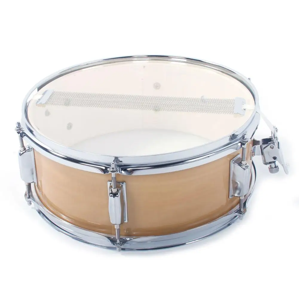 

14x5.5 inch Burlywood Snare Drum Set with Drum Drumsticks Drum Key Strap Musical Toy for Children Kids