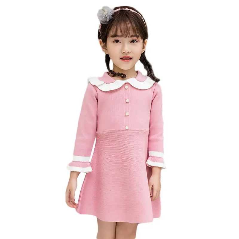 

Dress for Girl Sweet Dress Soft Long Sleeve Dress For Kids New Spring Autumn Preppy Style Teens Girls Clothing 6 8 10 12 13Years