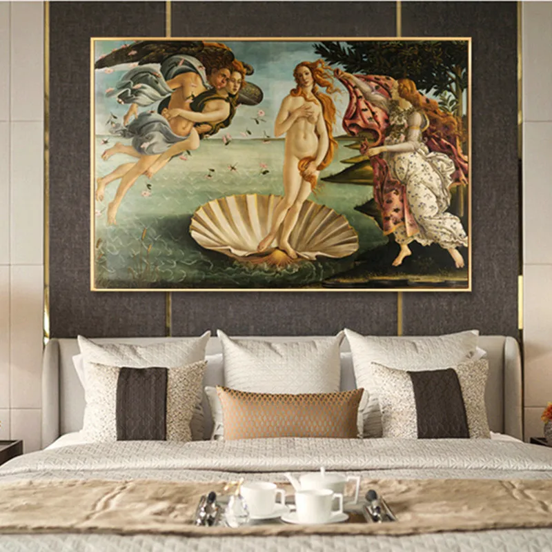 

Famous Classical Wall Art for Living Room Sofa Background Canvas Printings Home Decor Photo One Piece The Birth of Venus Poster