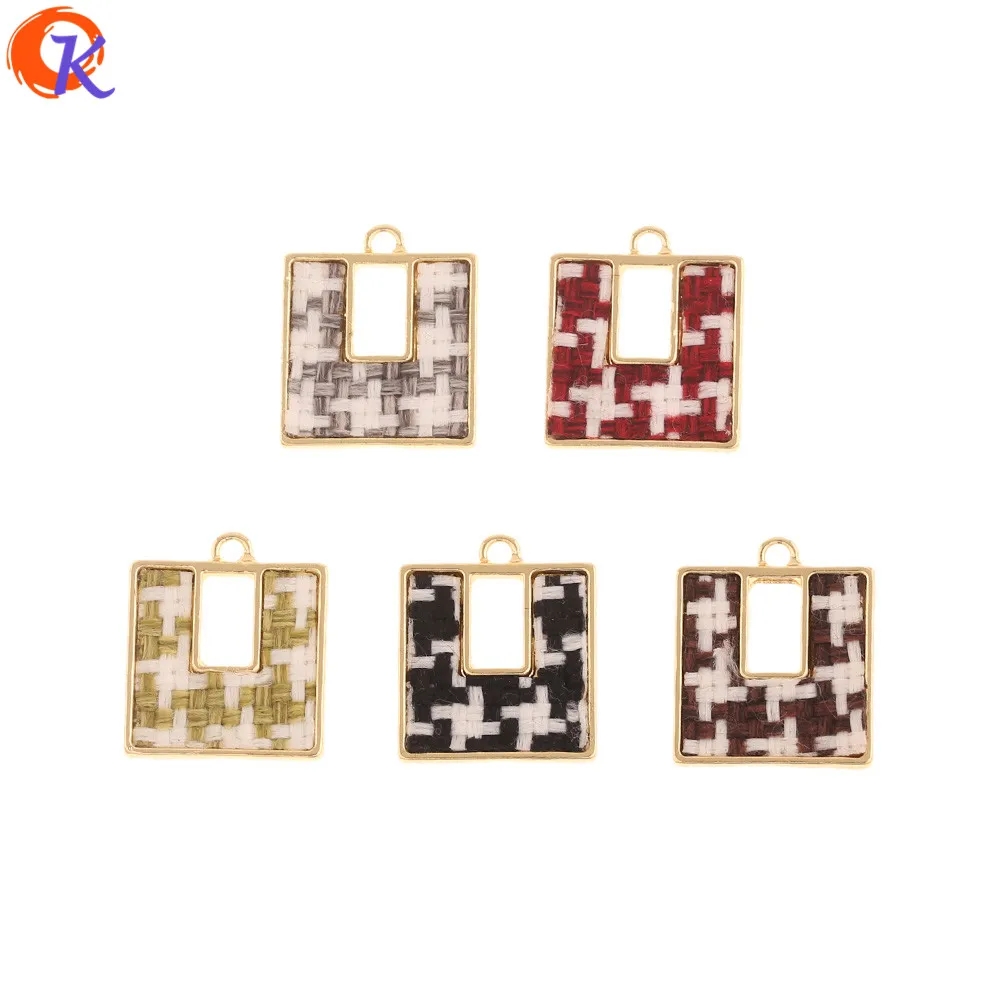 

Cordial Design 50Pcs 20*23MM Jewelry Accessories/Charms/Hand Made/Square Shape/Fabric Effect/Earring Findings/DIY Making/Pendant