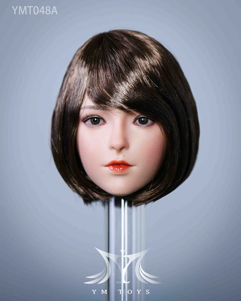 

1/6 YMT048 Asian Beauty Planted Hair Girl Head Sculpt Fit 12'' Action Figure Body