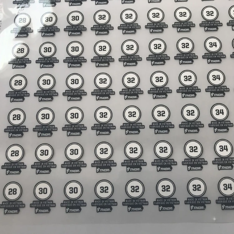 100 шт. пользовательские этикетки с тепловым принтом для ухода за одеждой стирки