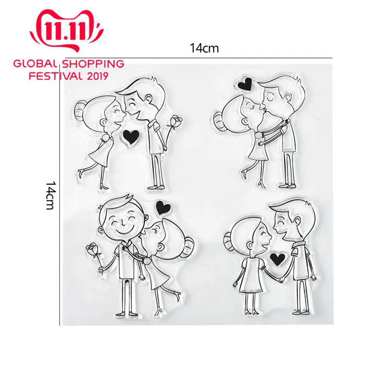 Eastshape День Святого Валентина пара прозрачных штампов 2019 Новый рождественский