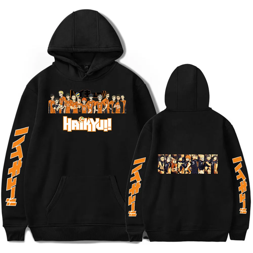 

Haikyuu Hoodies Japan Anime Cosplay Hoodie Women Men Harajuku Sweatshirt Karasuno High School Pullover Hooded Jacket Sportswear