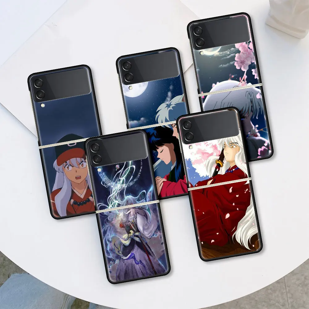 

Cell Phone Housing For Samsung Galaxy Z Flip 3 5G Case Cute Manga Inuyasha Sesshoumaru Shell Cover ZFlip Black Hard PC Coque