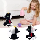 Аниме Ranboo Sit плюшевые игрушки черно-белая кукла ягненка Горячая игра фигурка мультфильм мягкие животные игрушки для детей подарки на день рождения