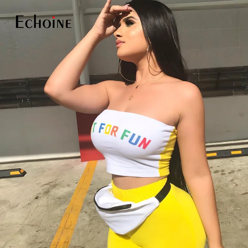 Женский летний комплект из двух предметов Соблазнительный с буквенным принтом