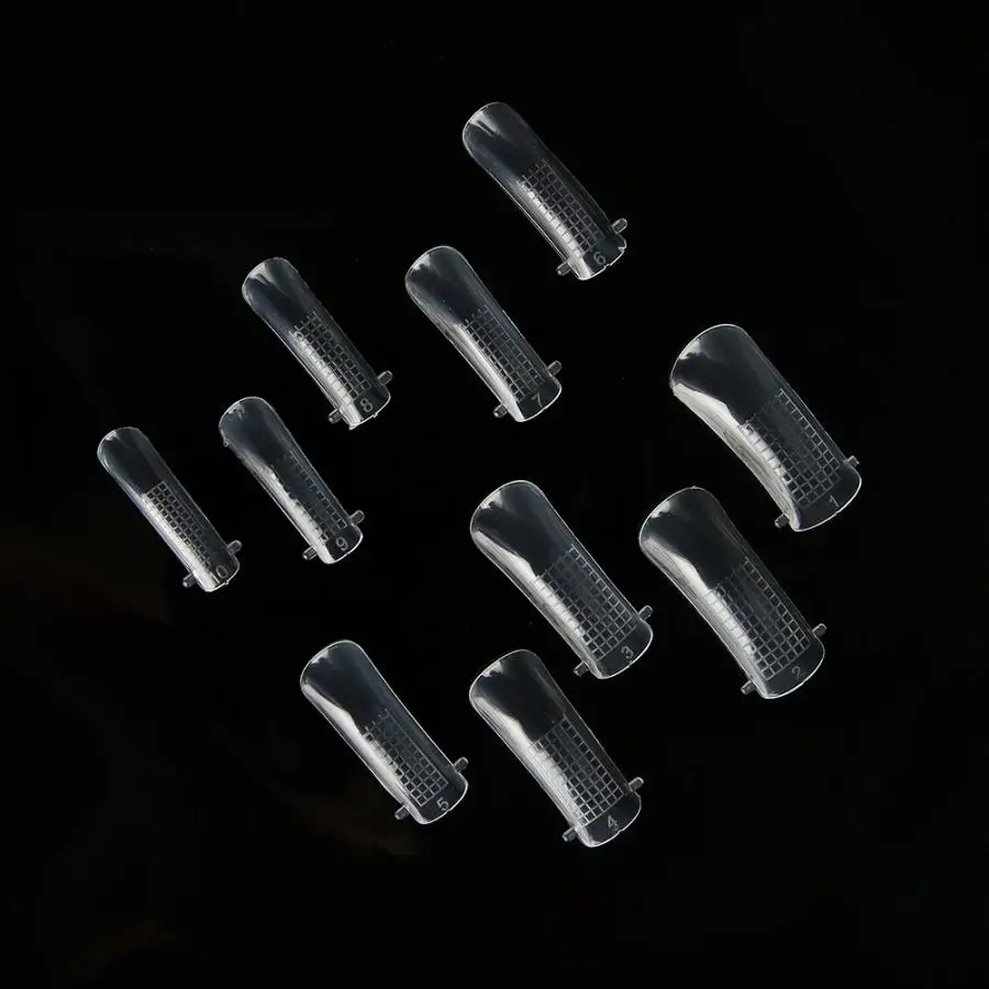 100 Pcs Quick Building Mold Tips Nail Dual Forms Finger Extension Nail Art Poly Gel Tool DIY Nail Art Manicure Tools False Nail