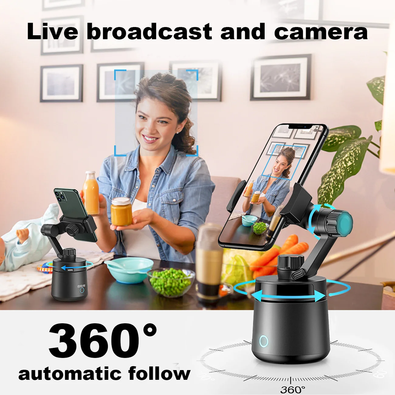 

Cell Phone Stand Cell Phone Holder 360-degree Rotating Multi-Angle Live Douyin Mobile Phone Holder